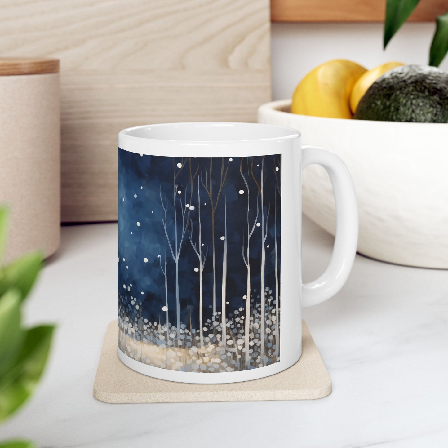 Winter Woods Ceramic Art Mug Mockup 11oz