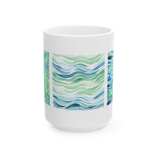 Aquamarine Ceramic Art Mug 15oz