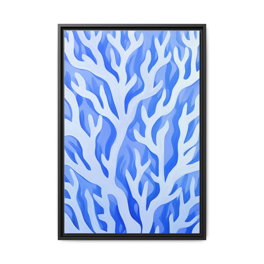 Blue Coral Framed Art Canvas