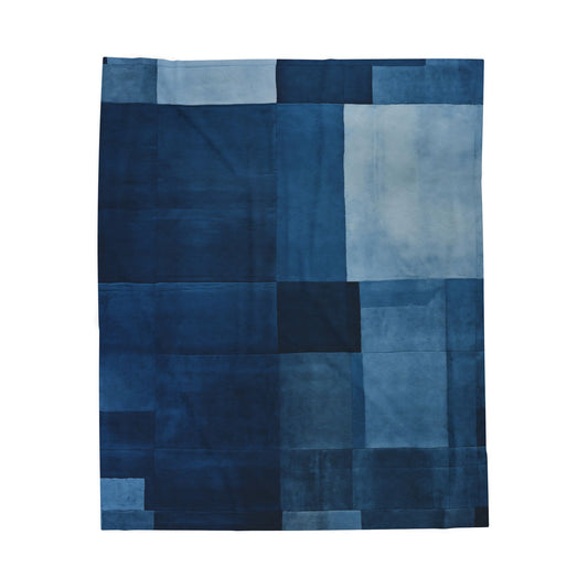 Blue Denim Plush Art Blanket