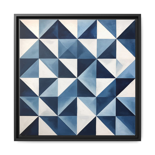 Blue Diamond Framed Art Canvas