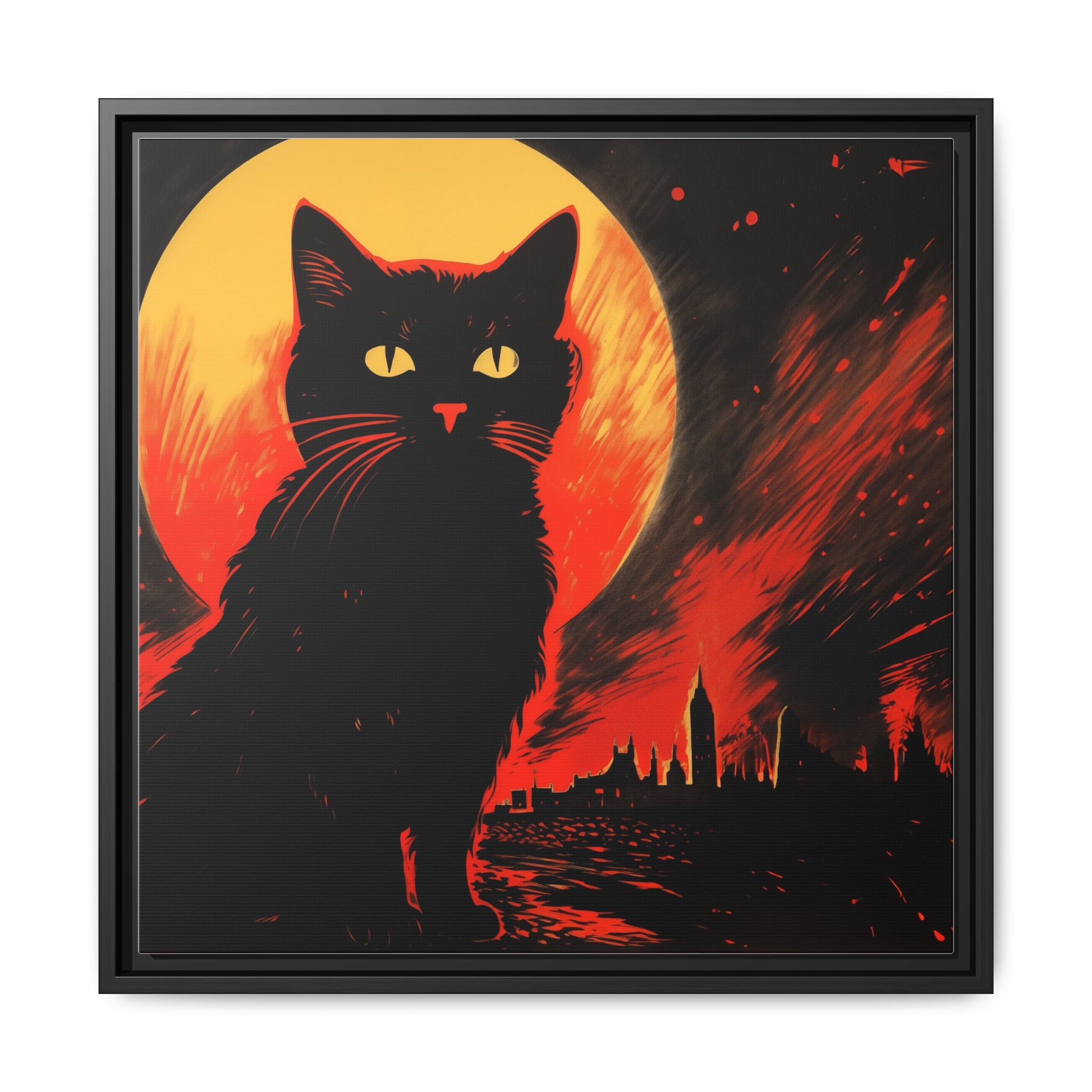 Chat Noir Framed Art Canvas