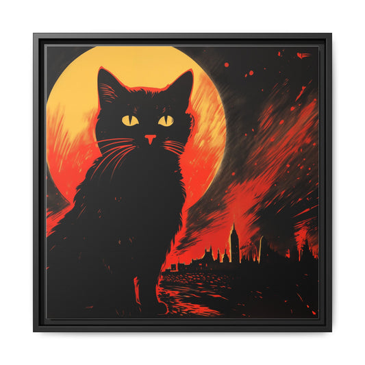 Chat Noir Framed Art Canvas