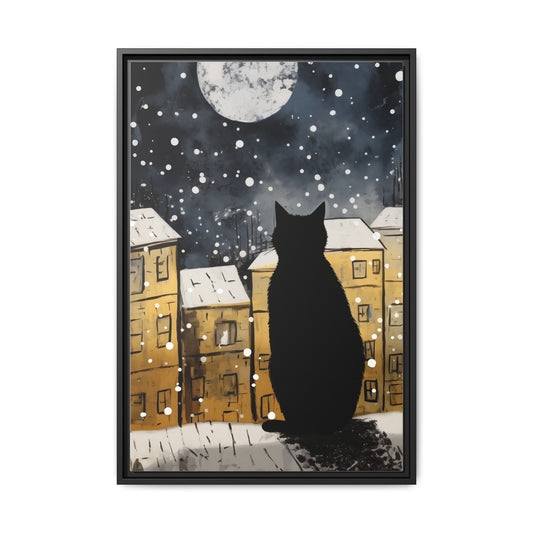 Chat Paris Framed Art Canvas