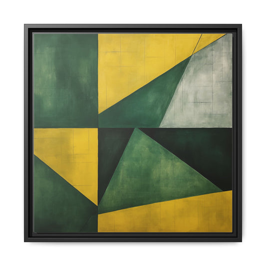 Green and Gold Framed Art Canvas