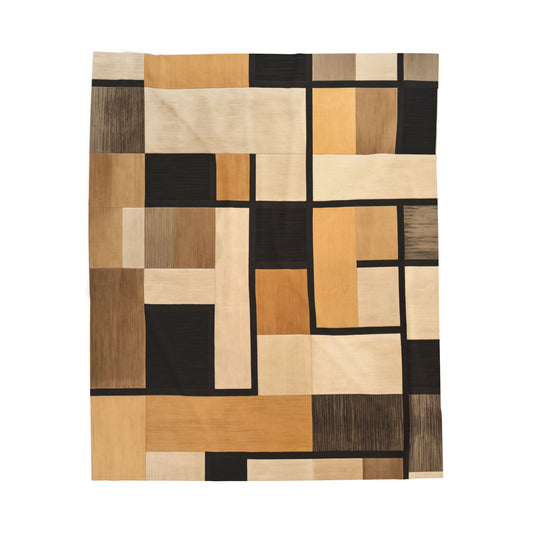 Japandi Plush Art Print Blanket 30 x 40