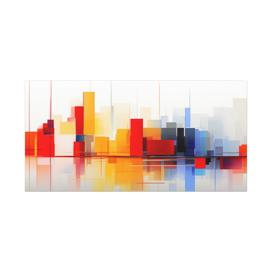 Rainbow City Fine Art Canvas