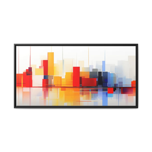 Rainbow City Framed Art Canvas