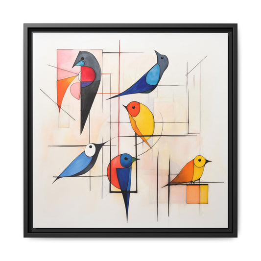 Six Birds Framed Art Canvas