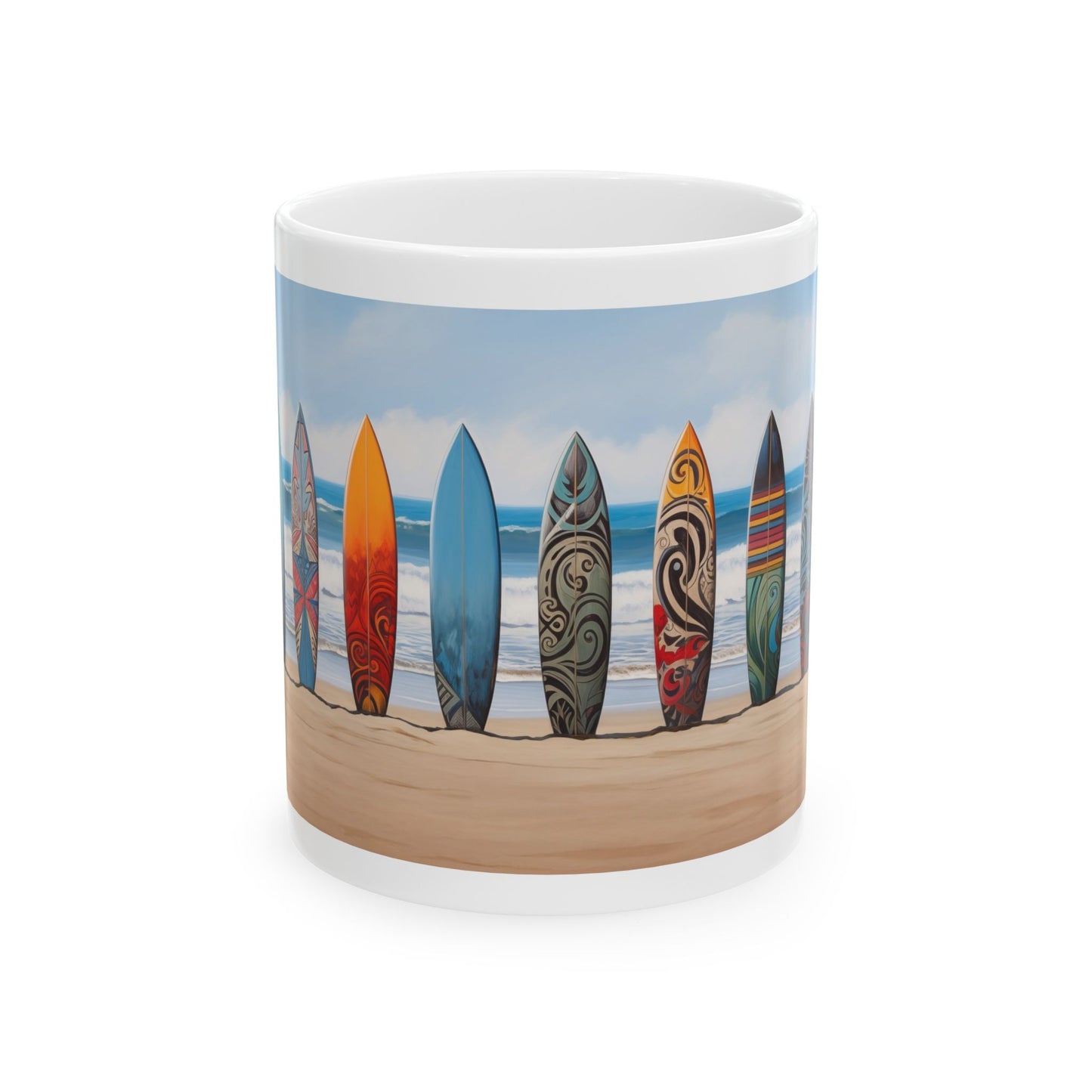 Surfboard Ceramic Art Mug