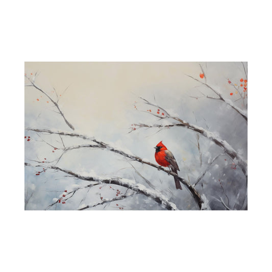 Winter Cardinal Art Poster Print