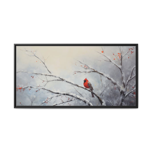 Winter Cardinal Framed Art Canvas