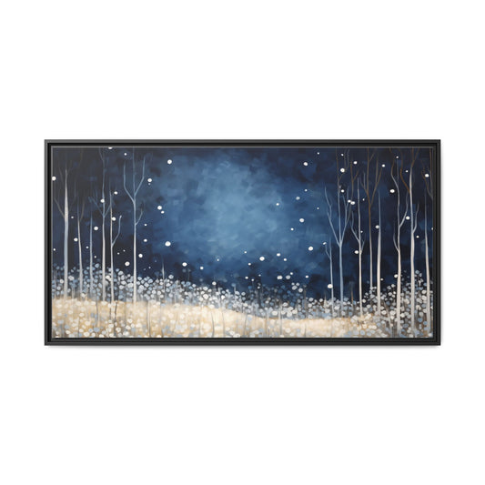 Winter Woods Framed Art Canvas